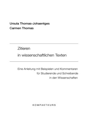 cover image of Zitieren in wissenschaftlichen Texten